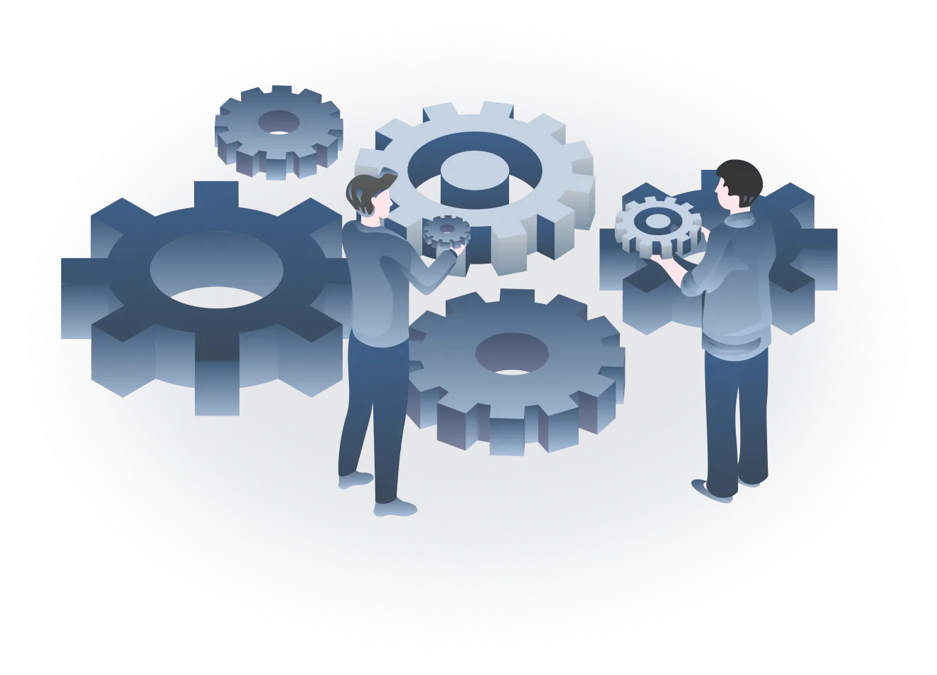 歯車と話す人々